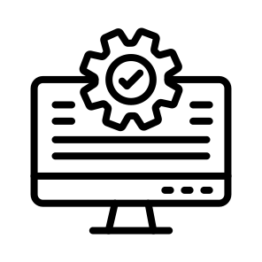 Testing,checkmark,gear,cogwheel,computer icon