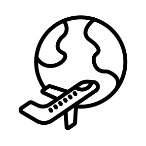 Travel,international,world,earth,airplane icon