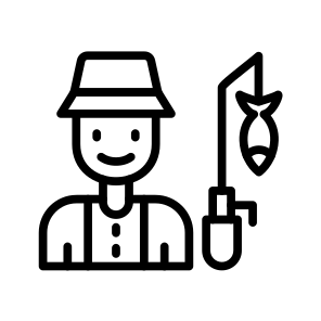 Fisherman, Angler, Fishing, Hobbyist, Sport, Fisher icon