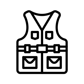 Fishing Vest, Angling, Clothing, Gear, Apparel, Fishing icon