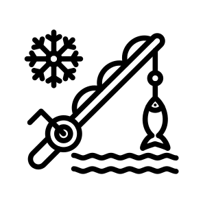 Ice Fishing, Angling, Cold, Frozen, Winter, Sport icon