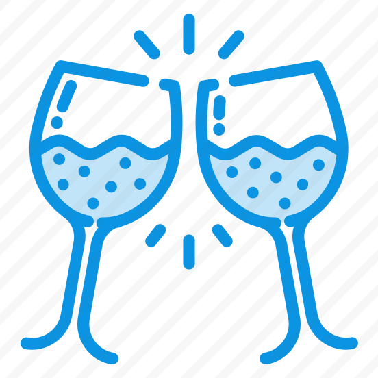 Unigrid Bluetone Wineglass Goblet Glass Drink Toast Party Clink preview
