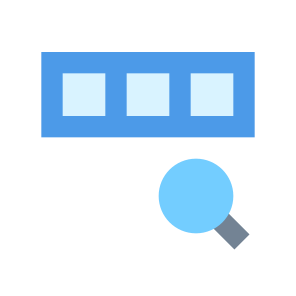 037 093 Spreadsheet Matrix Database Cell Search Lense Find icon