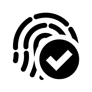 022 071 Touchid Finger Fingerprint Biometric Scan Check Passed icon
