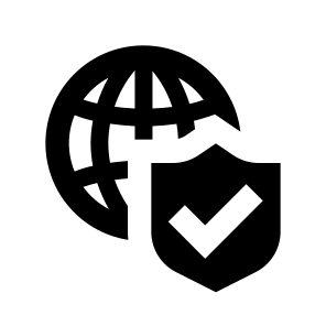 022 098 Web Internet Network Global Protection Shield Check icon