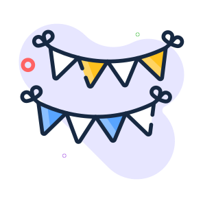 Garlands, Decoration, Pennants, Buntings, Streamer, icon