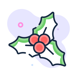 Mistletoe, Christmas, Holly, Berries, Winter, icon