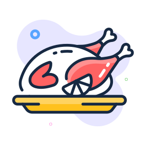 Roasted, Turkey, Chicken, Party, Celebration, icon