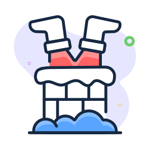 Santa, Claus, Chimney, Snow, Character, icon