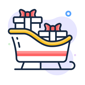 Santa, Sleigh, Sled, Christmas, Winter, icon