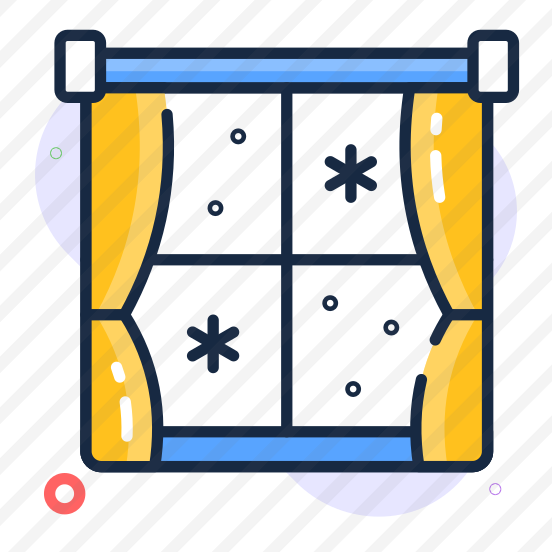 Winter, Window, Christmas, Curtain, Seasonal, preview