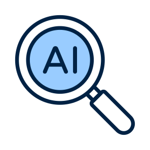 Artificial, Intelligence, Ai, Search, Magnifier icon
