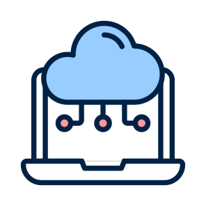 Cloud, Computing, Hosting, Laptop, Data icon