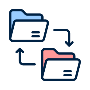 Data, Transfer, Files, Folders, Automation icon