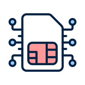 Embedded, Sim, Simcard, Esim, Wireless icon