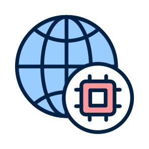Global, Ai, Artificial, Intelligence, Chip icon