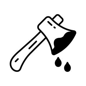 Bloody, Axe, Hatchet, Halloween, Spooky, Horror, Danger, icon