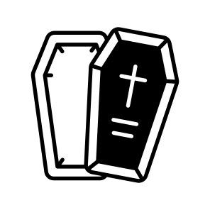 Coffin, Casket, Vampire, Halloween, Creepy, Scary, Spooky, icon