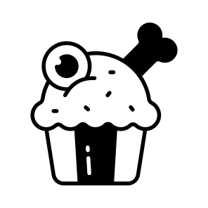 Cupcake, Halloween, Sweet, Dessert, Treat, Spooky, Creepy, icon