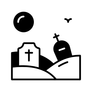 Graveyard, Tombstone, Gravestone, Grave, Halloween, Spooky, Scary icon