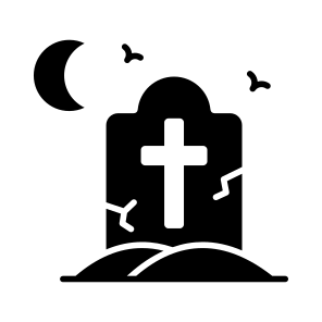 Gravestone, Grave, Tombstone, Creepy, Scary, Rip, Cemetery, icon
