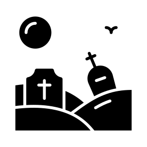 Graveyard, Tombstone, Gravestone, Grave, Halloween, Spooky, Scary icon
