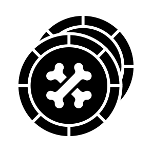 Halloween, Coins, Bone, Chip, Gambling, Spooky, Scary icon