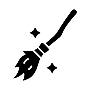 Witch, Broom, Magic, Spooky, Eerie, Horror, Haunted, icon