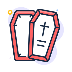 Coffin, Casket, Vampire, Halloween, Creepy, Scary, Spooky, icon