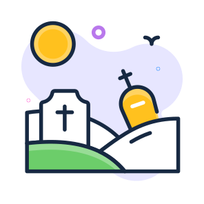 Graveyard, Tombstone, Gravestone, Grave, Halloween, Spooky, Scary icon