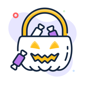 Halloween, Candy, Goodies, Confectionery, Pumpkin, Spooky, Basket, icon
