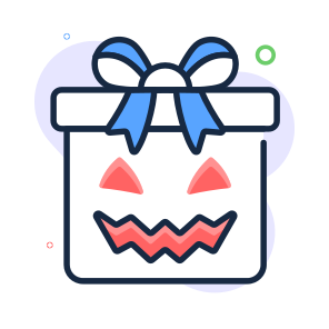 Halloween, Gift, Box, Spooky, Eerie, Scary, Ghosted icon