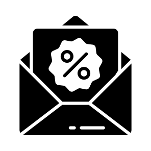 Discount, Mail, Promotion, Offer, Marketing icon