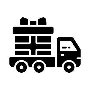 Gift, Delivery, Truck, Van, Shipping, Logistics icon