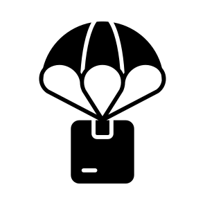 Parachute, Delivery, Air, Airdrop, Shipping icon