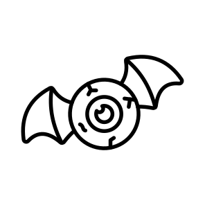 Bat, Eye, Flying, Eyeball, Wings, Spooky, Halloween, icon