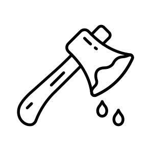 Bloody, Axe, Hatchet, Halloween, Spooky, Horror, Danger, icon