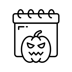 Calendar, Halloween, Reminder, Event, Festive, Spooky, Scary, icon