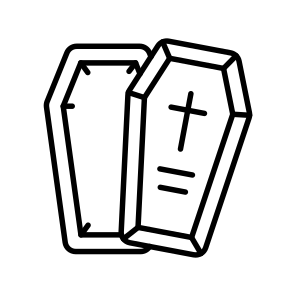 Coffin, Casket, Vampire, Halloween, Creepy, Scary, Spooky, icon
