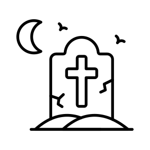 Gravestone, Grave, Tombstone, Creepy, Scary, Rip, Cemetery, icon