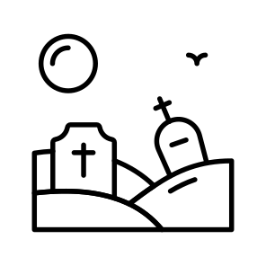 Graveyard, Tombstone, Gravestone, Grave, Halloween, Spooky, Scary icon