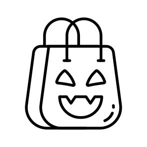 Halloween, Bag, Spooky, Pumpkin, Candy, Scary, Haunted, icon