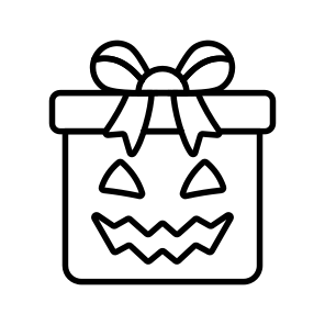 Halloween, Gift, Box, Spooky, Eerie, Scary, Ghosted icon