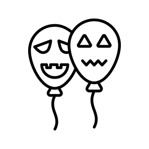 Scary, Balloons, Spooky, Creepy, Eerie, Halloween, Haunted icon