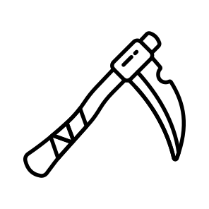 Scythe, Reap, Blade, Halloween, Weapon, Armament, Horror, icon