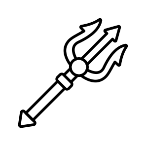 Trident, Weapon, Halloween, Spooky, Scary, Gothic, Demon, icon