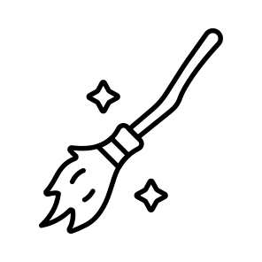 Witch, Broom, Magic, Spooky, Eerie, Horror, Haunted, icon
