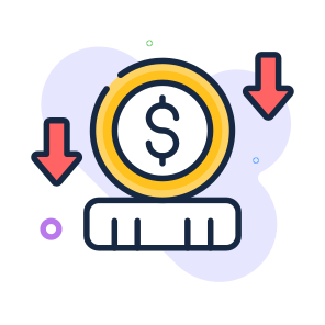 Reduction, Loss, Finance, Decline, Business icon