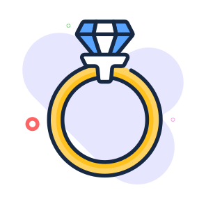 Diamond, Ring, Gemstone, Wedding, Engagement icon