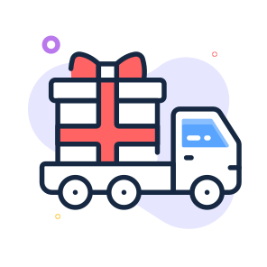 Gift, Delivery, Truck, Van, Shipping, Logistics icon